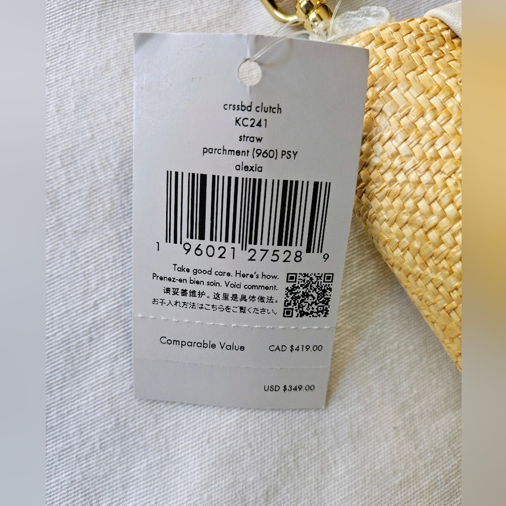 BNWT Kate Spade Crossbody Clutch Straw Bag - Picture 4 of 7
